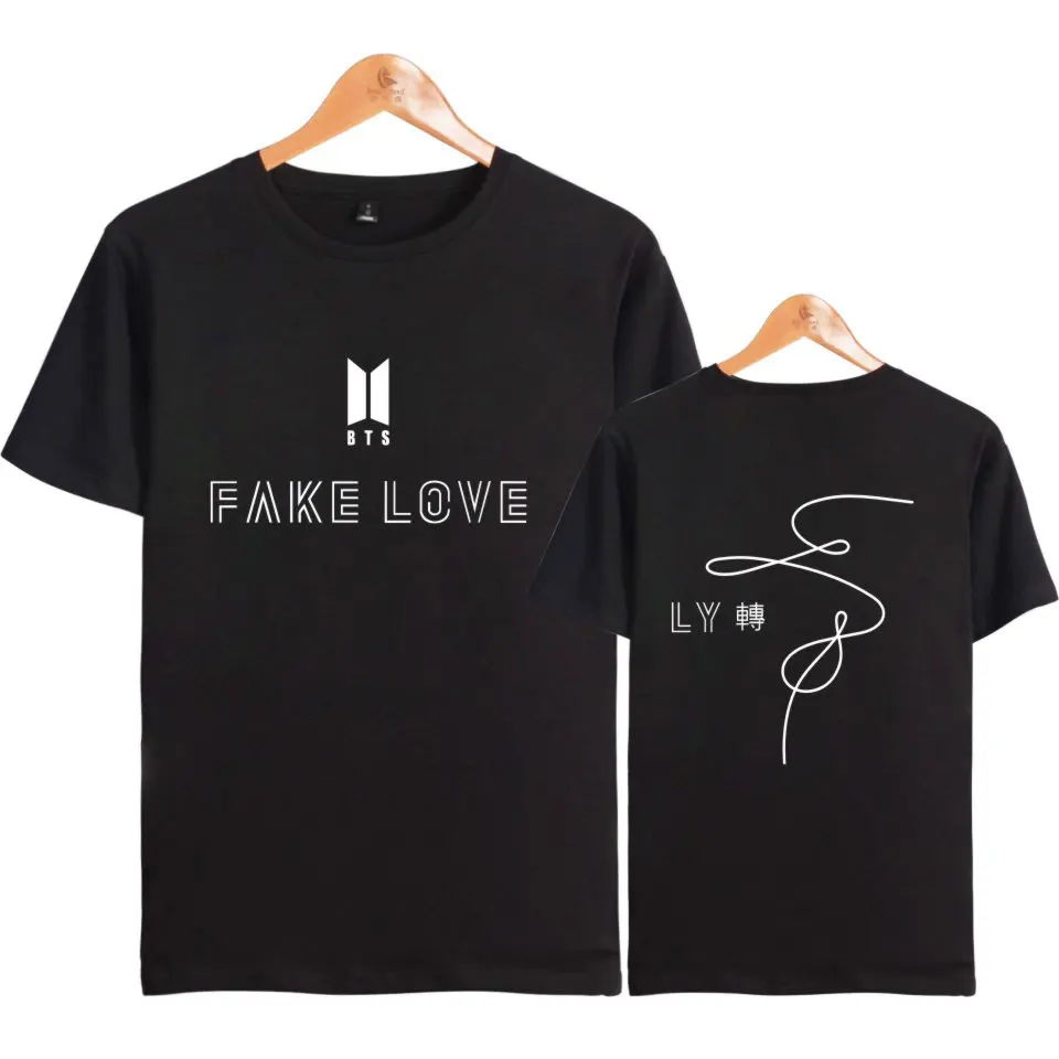 2018 Новый Bts любить себя футболка хлопок короткий рукав Crewneck Bangtan БЦ T Shirit Wwomen