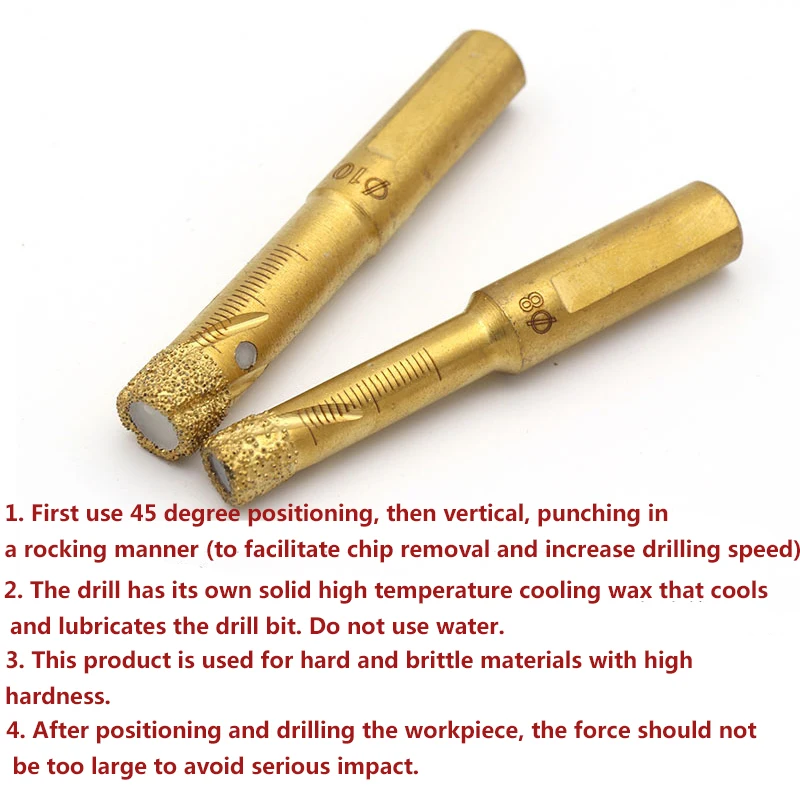 1 шт. диаметр хвостовика 10 мм Алмазный сухой пропитанные сверло отверстие