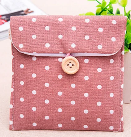 pink dot Подгузник для девочек, гигиеническая салфетка, сумка для хранения, холст, гигиенические прокладки, посылка, сумки, портмоне, органайзер для ювелирных изделий, сумка для кредитных карт, чехол - Цвет: pink dot