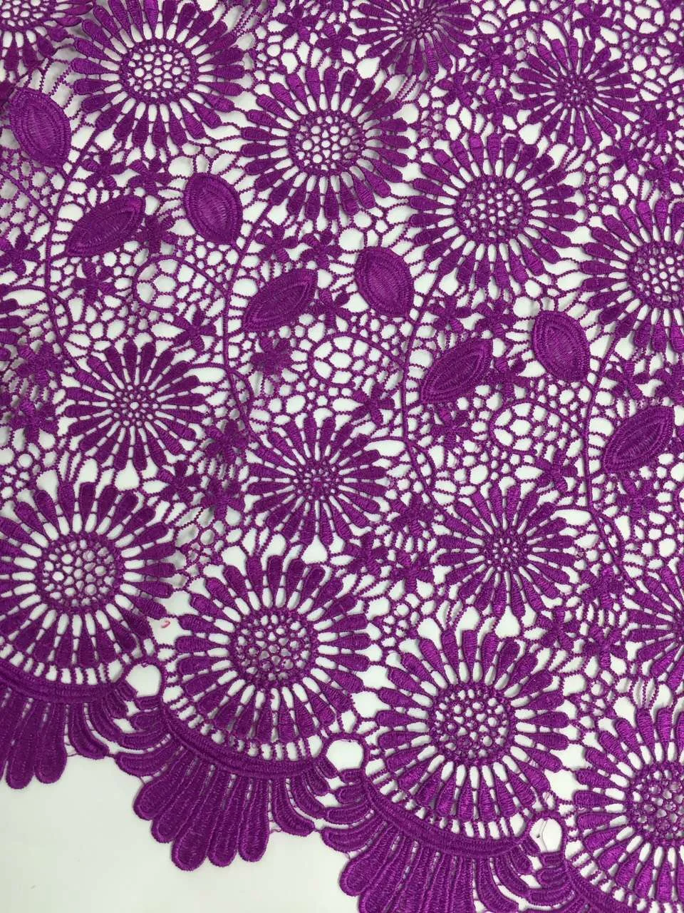 Free shipping high quality water soluble lace fabric for dress 2016 Rose flowers guipure african cord | Дом и сад