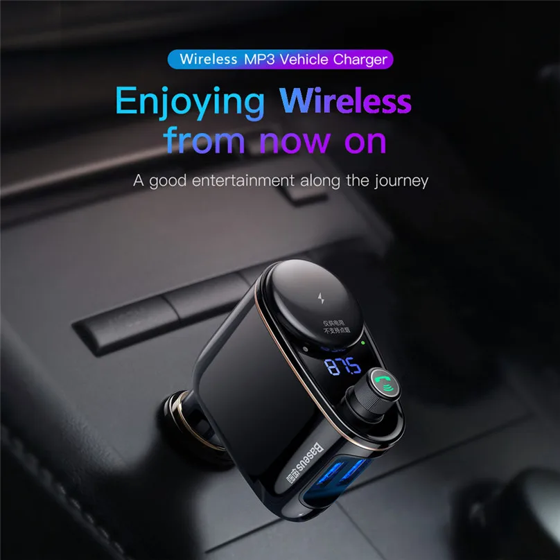 Bluetooth 4,2 Беспроводной автомобильный комплект MP3-плеер fm-передатчик громкой связи Bluetooth гарнитура для авто радио двойной зарядка через usb 3.4A Автомобильный MP3-плеер# F30OT25