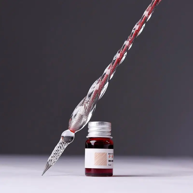 2019 NEW HOT SALES Glass Signature Pen Fountain Pens Gel Crystal Dip Sign Craft Collection Offices School Stationery |