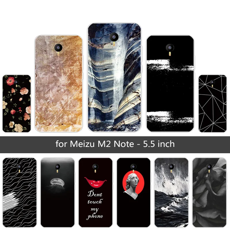 Мягкие ТПУ для Meizu M2 Note модные телефонные чехлы Coque 5 дюймов Череп силиконовый