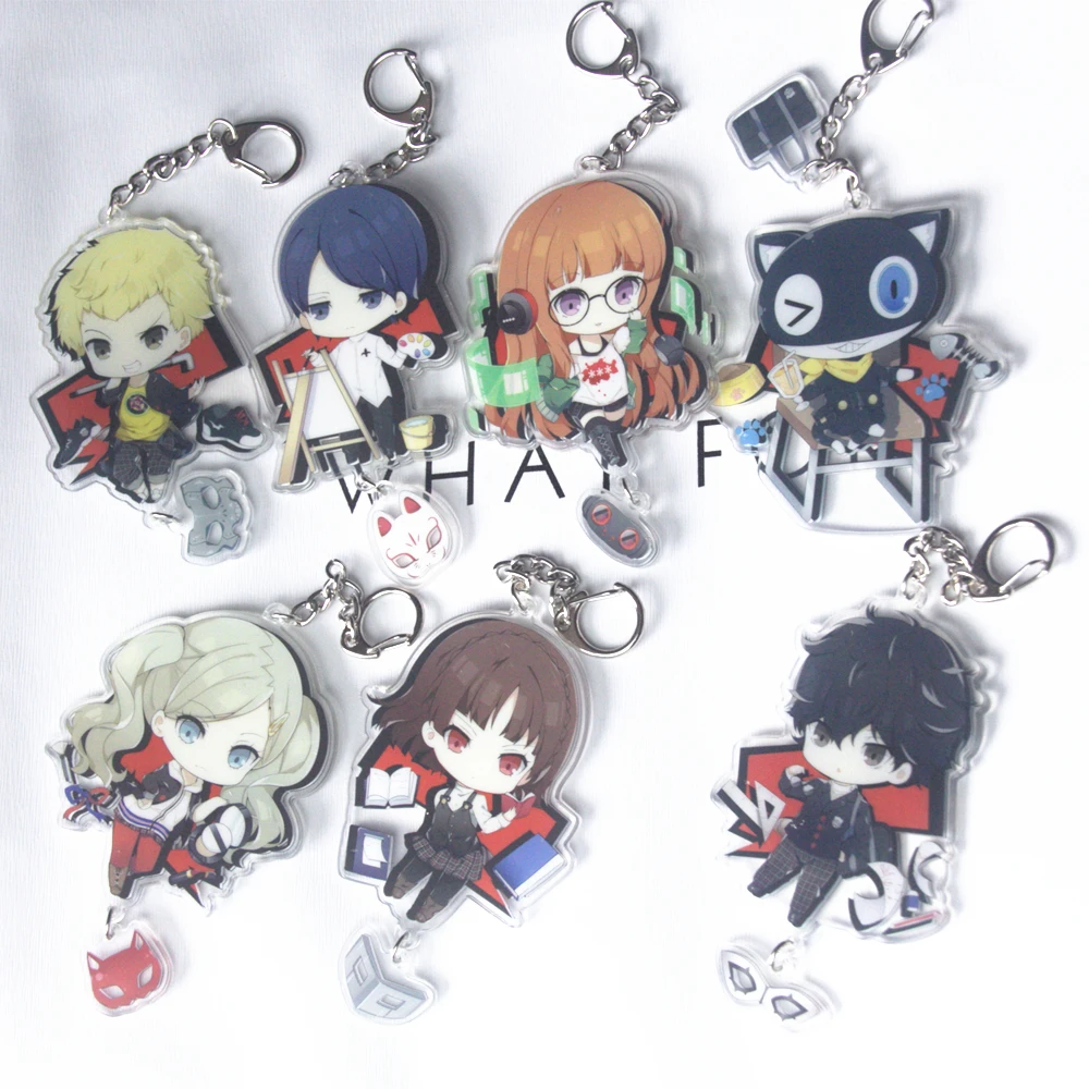 Игра Persona 5 аниме P5 Akira Kurusu Anne Takamaki двусторонний большой размер акриловый брелок для ключей