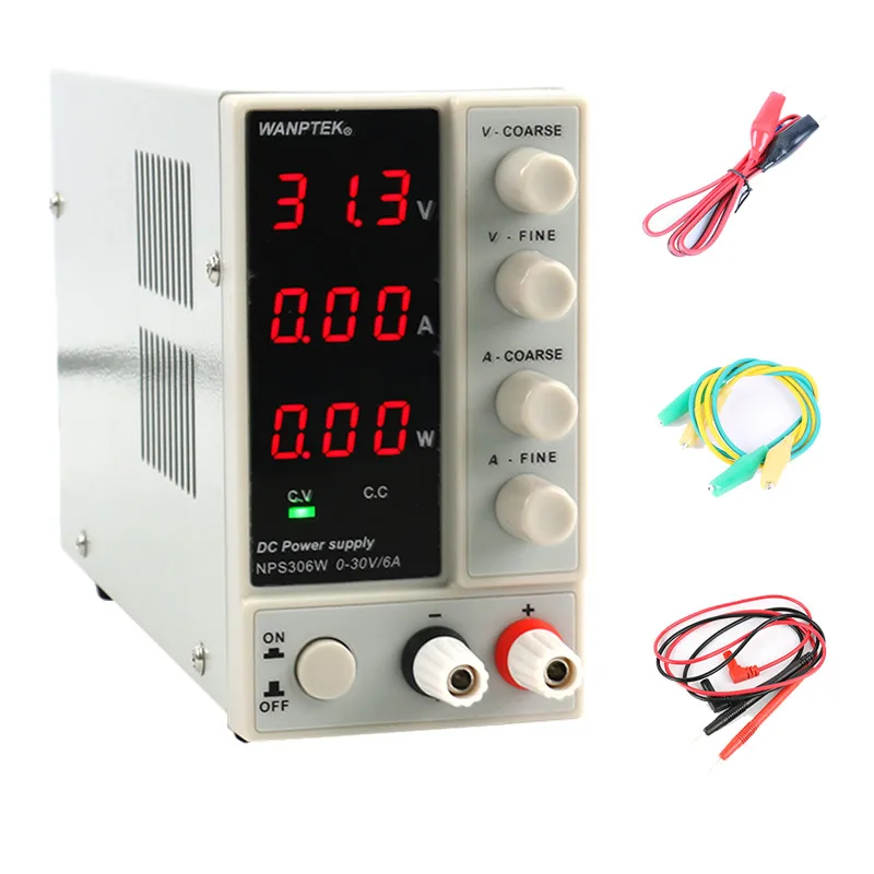 NPS306W NPS306W NPS3010W мини импульсный источник Регулируемый DC Питание с Мощность дисплей 30V6A/30V10A 0,1 V/0.01A/0,01 W - Цвет: NPS306W