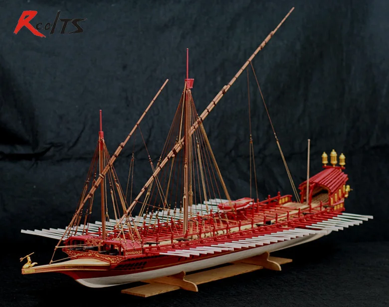 Классическая деревянная лодка парусник RealTS 1/64 комплект деревянной лодки из
