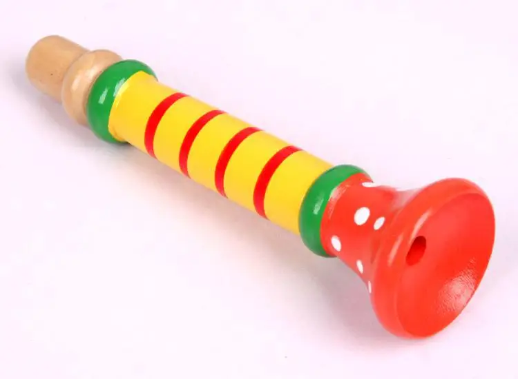 13 см красочные деревянные трубы Buglet Hooter Bugle образовательные игрушки для детей|toy
