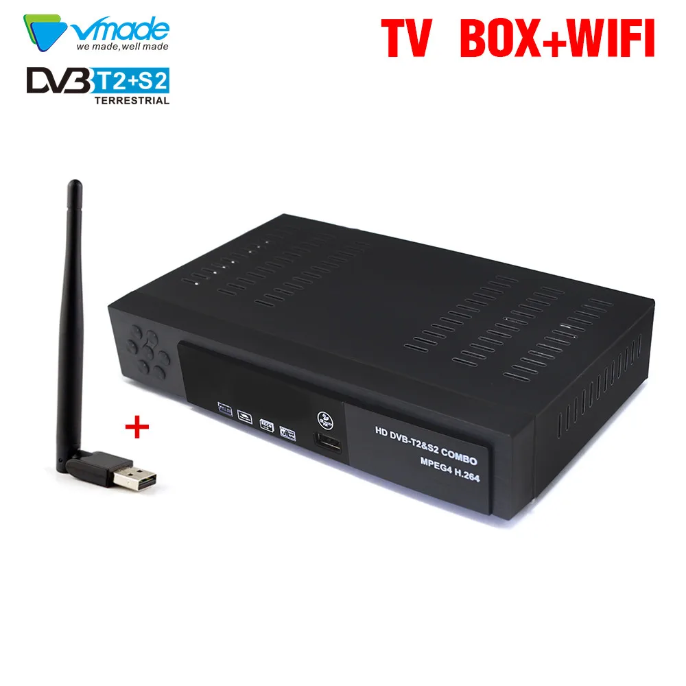 Белый DVB-T2 DVB-S2 декодер рецепторов комбо ТВ тюнер спутниковый приемник WIFI Поддержка Cccam Youtube Biss Full HD Эфирное Ip tv V7S HD - Цвет: Белый