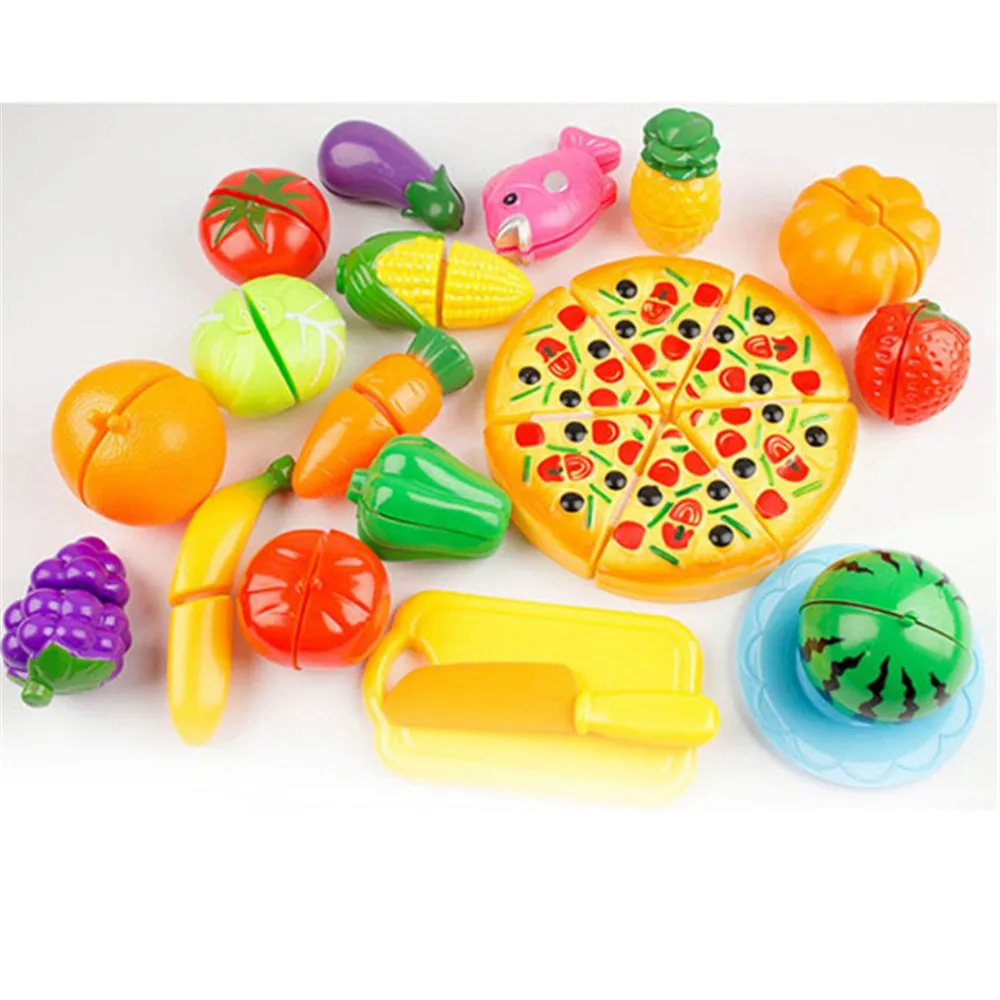 1 набор детские пластиковые игрушки для кухни|baby kitchen|cut kidtoy fruit |