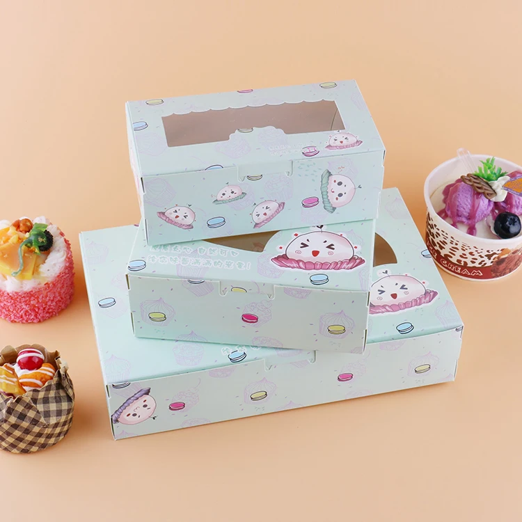 12 PCS Paper Gift Box With Window Dafu Cake Cookies Candy Wedding Birthday Boxes Favors Cardboard Present Packaging | Дом и сад