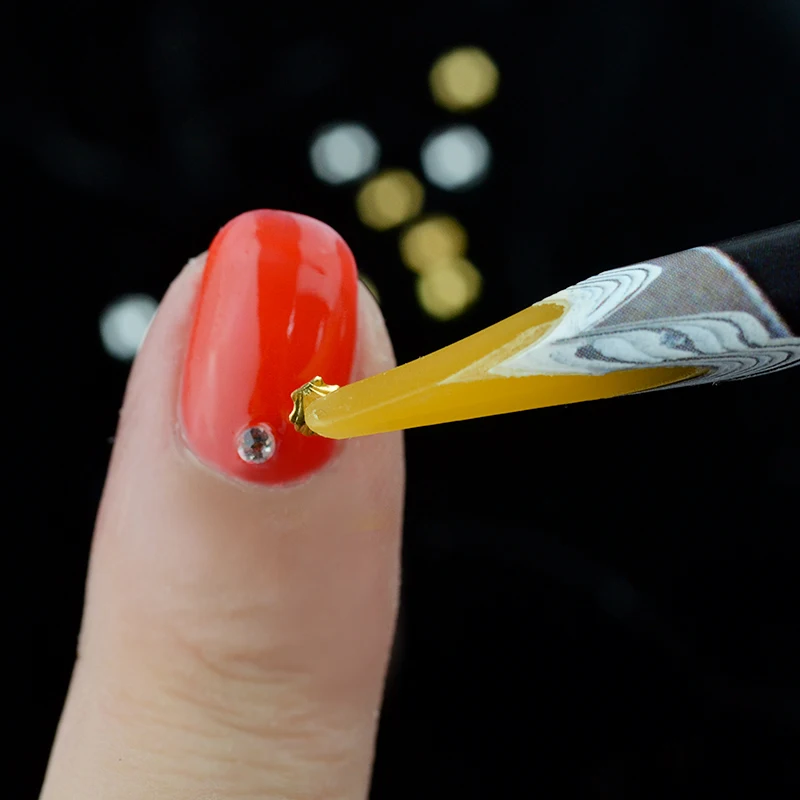2PCS Professional Nail Art Rhinestones Gems Picker Crystal Wax Pen Pencil Nail Decoration Picking Dotting Tool