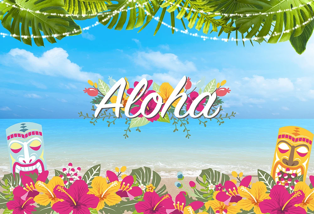 HUAYI летний фон для вечерние Aloha Luau декор вечеринки в честь Дня Рождения