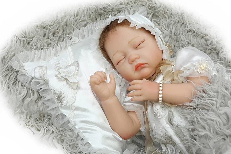 22 дюймов 55 см дизайн reborn baby doll прекрасный близкий глаз кукла силиконовая виниловая мягкая настоящая сенсорная рождественские подарки