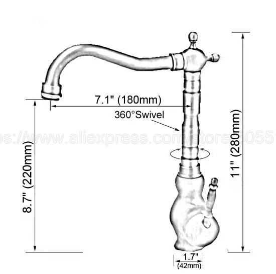 Смеситель для ванной комнаты с античным красным медным покрытием кран раковины