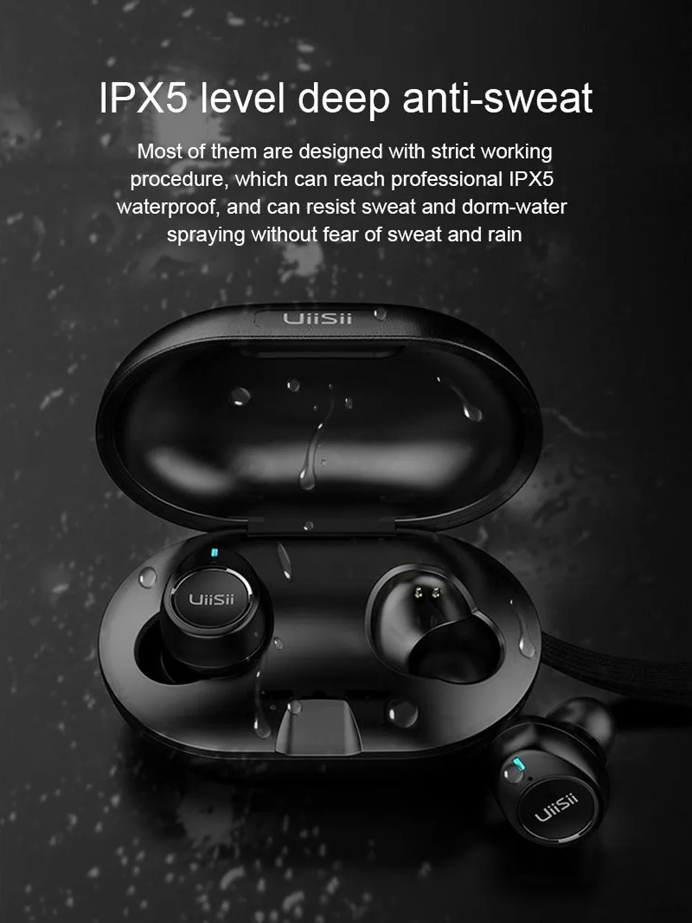 UiiSii TWS60 V5.0 bluetooth наушники сенсорные умные Мини Музыкальные Игровые наушники с микрофоном Беспроводные водонепроницаемые спортивные наушники