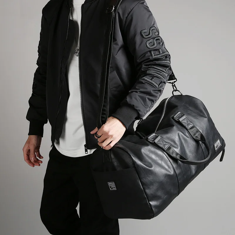New Arrival Leather Travel Bags Luxury Men Large Capacity Male Shoulder Men's Handbags Vintage Duffle Fitness Bag | Багаж и сумки