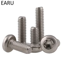 304 stainless steel round pan head plum six lobe socket screw bolt anti theft security for car license plate m46810 20mm f
