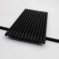 100pcs kawaii black wood pencil lot black pencils with erasers for school office writing supplies cute stationary hb pencil bulk