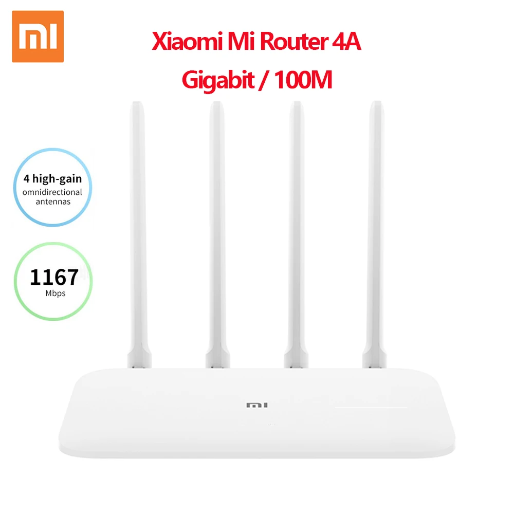 Xiaomi Mi роутер 4A Gigabit Edition 100M 1000M 2 4 GHz 5GHz WiFi rom 16MB DDR3 64MB 128MB высокий коэффициент