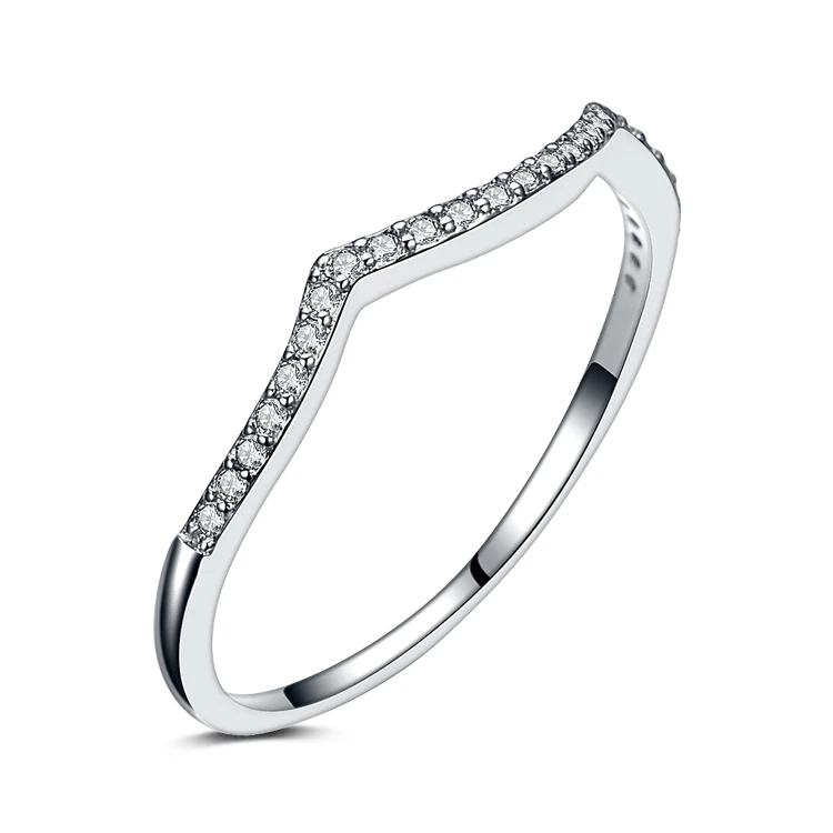 

New arrival high quality super shiny CZ zircon 925 sterling silver ladies`wedding rings jewelry gift
