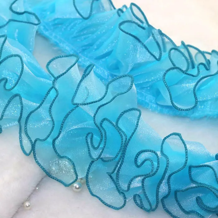 3 ярда/партия кружевная ткань ручной работы с оборками|Кружево| |