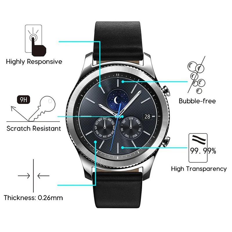 1 шт/4 шт закаленное стекло для samsung Galaxy Watch 42 мм Защитная пленка для экрана для samsung Watch 46 мм ремешок для часов