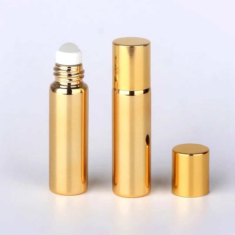 Glass ball gold 50 шт./лот, 5 мл флаконы для эфирного масла, Ультрафиолетовый стеклянный флакон для духов, флаконы для образцов эфирного масла, пустой контейнер - Цвет: Glass ball gold