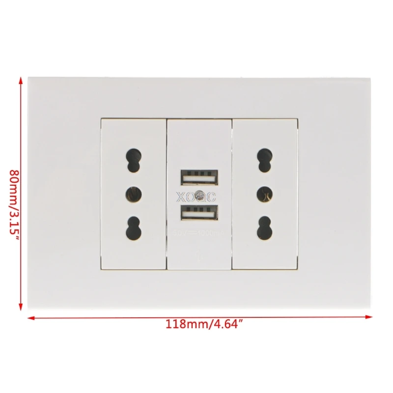 16A настенный двойной Итальянский/Чили разъем питания адаптер USB порты панель 5В 1А