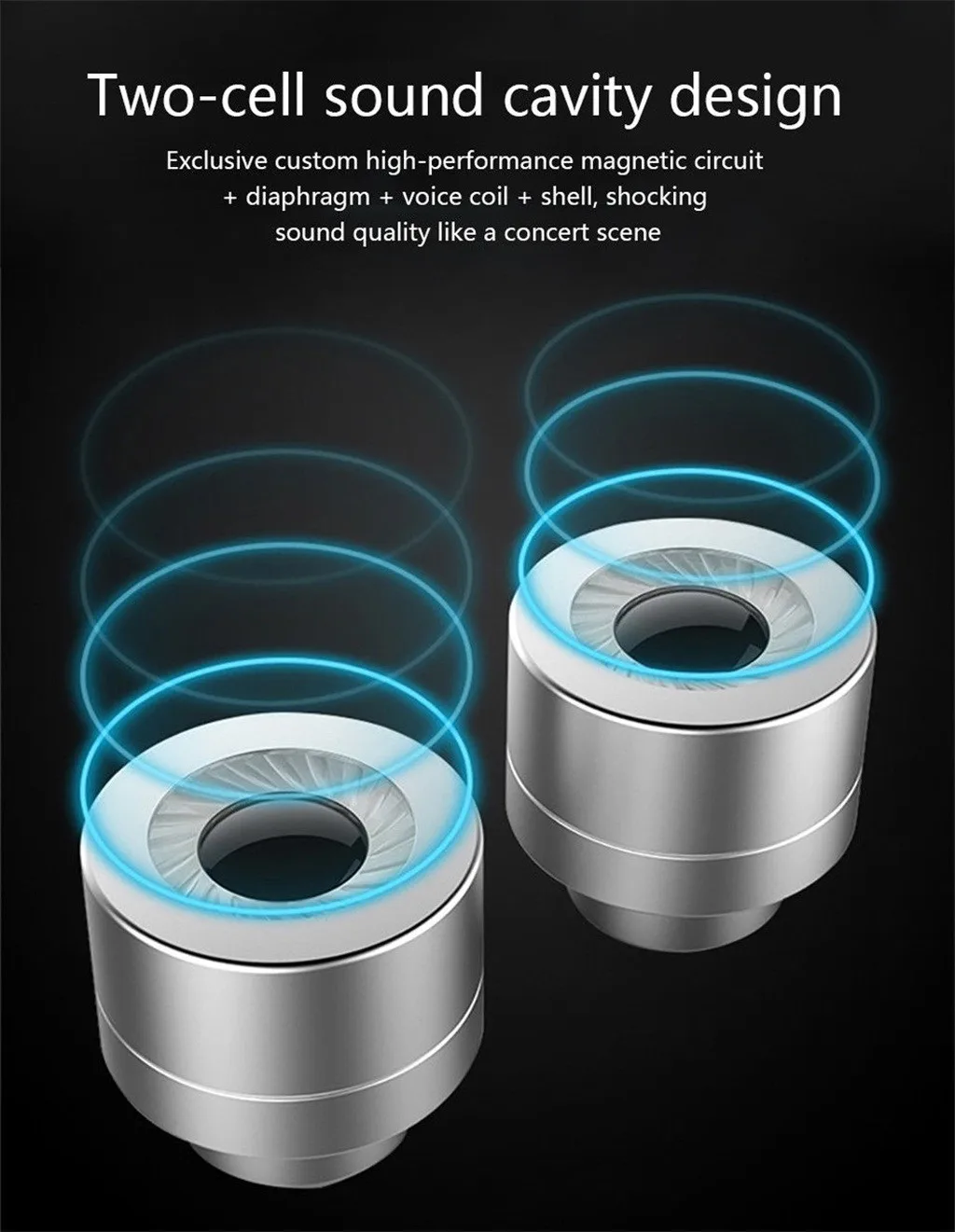 HIFI Wirless Bluetooth 5.0 Heavy Bass earphone Dual Dynamic Driver TF Card Earphone sport running in earphone#Y2Q