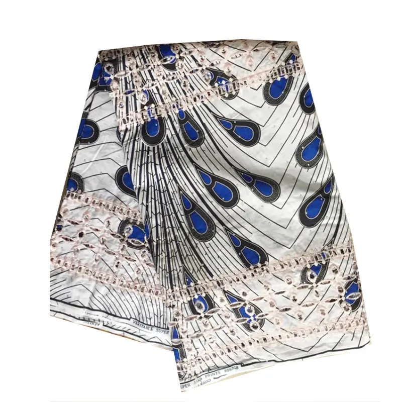 Embroidery Cotton African Super Wax Fabric for Dress Party Africa Ankara Nigerian Real Dutch Veritable Block Print | Аксессуары для