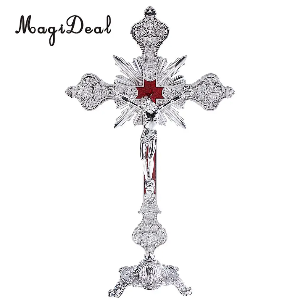 Распятие Иисуса Христа на подставке крест католическая статуя фигурка для дома