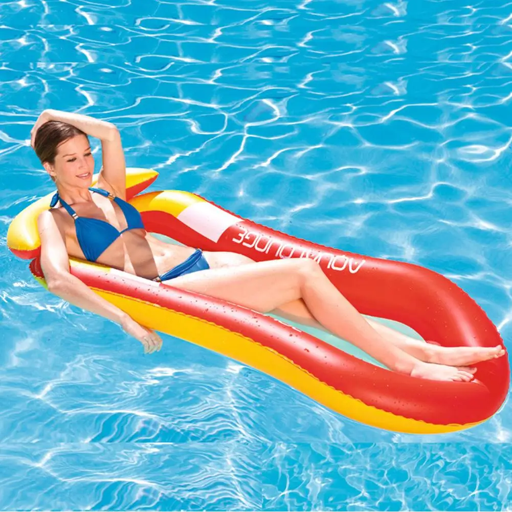2018 New Inflatable Rafts Swimming Pool Air Lightweight Floating Chair Foldable Compact Portable Dual-Use Backrest | Спорт и