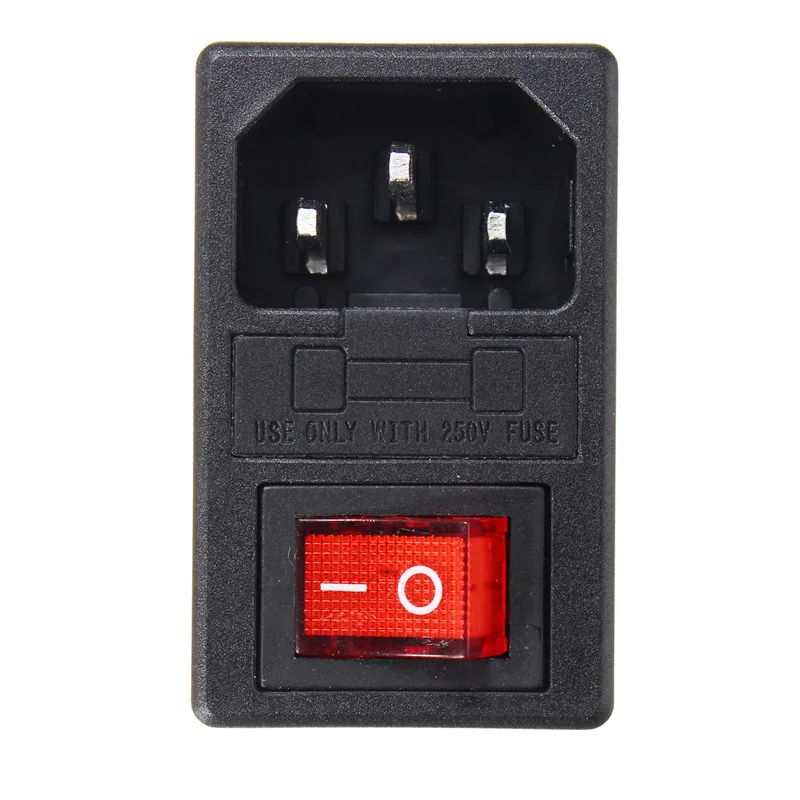 Excellway 10A 250V красный кулисный выключатель с плавким предохранителем IEC 320 C14 на