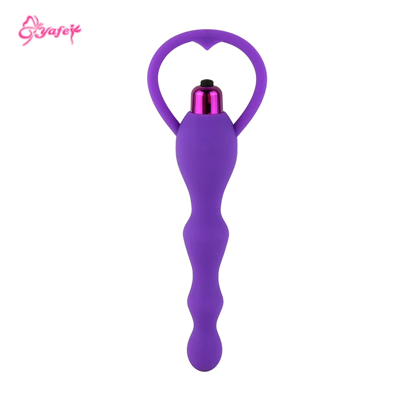 Мультискоростной силиконовый вибрационный анальная пробка с бусинами гибкая