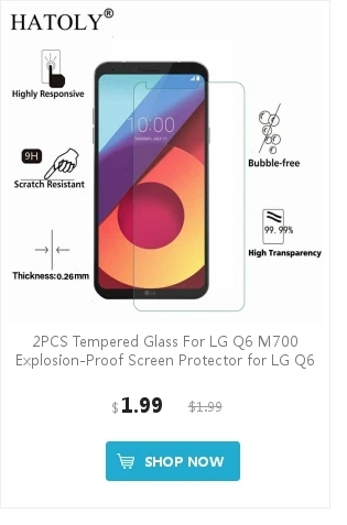 2 шт закаленное стекло для телефона LG Q6 M700 тонкий защитный экран для LG Q6 Защитная пленка для LG Q6 alpha Q6a glass HATOLY