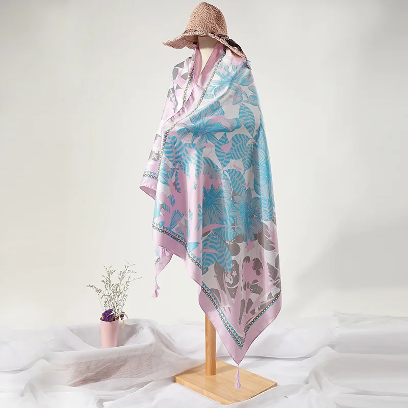 Лето защита от солнца Хлопковое полотенце женский длинный весенне-осенний