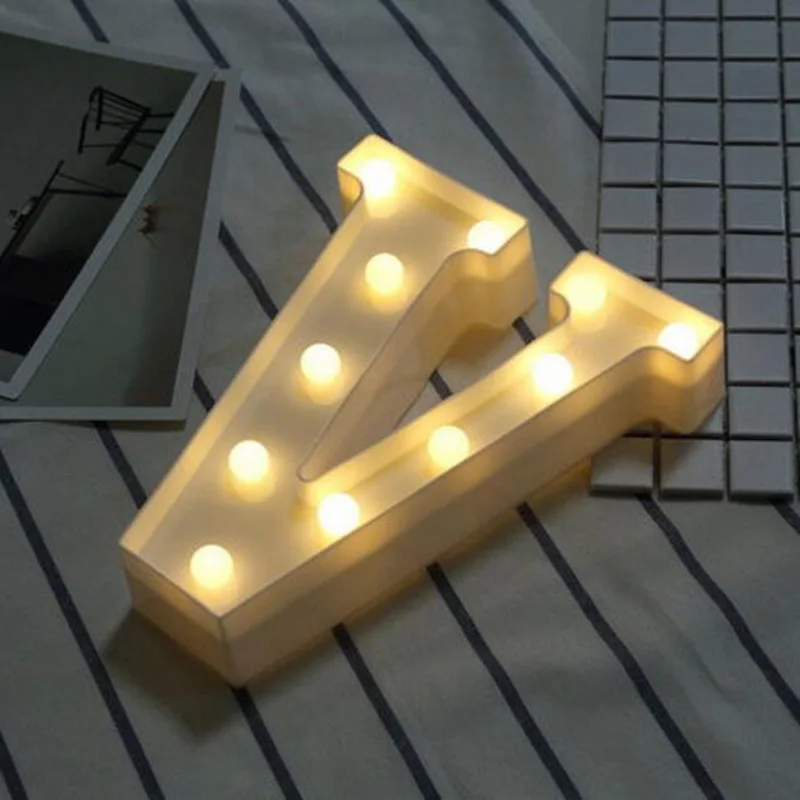 Подарки для дома и жизни вечерние украшения для дома подвесной дизайн интерьера Свадебные буквы алфавита гирлянда фея белый - Цвет: V