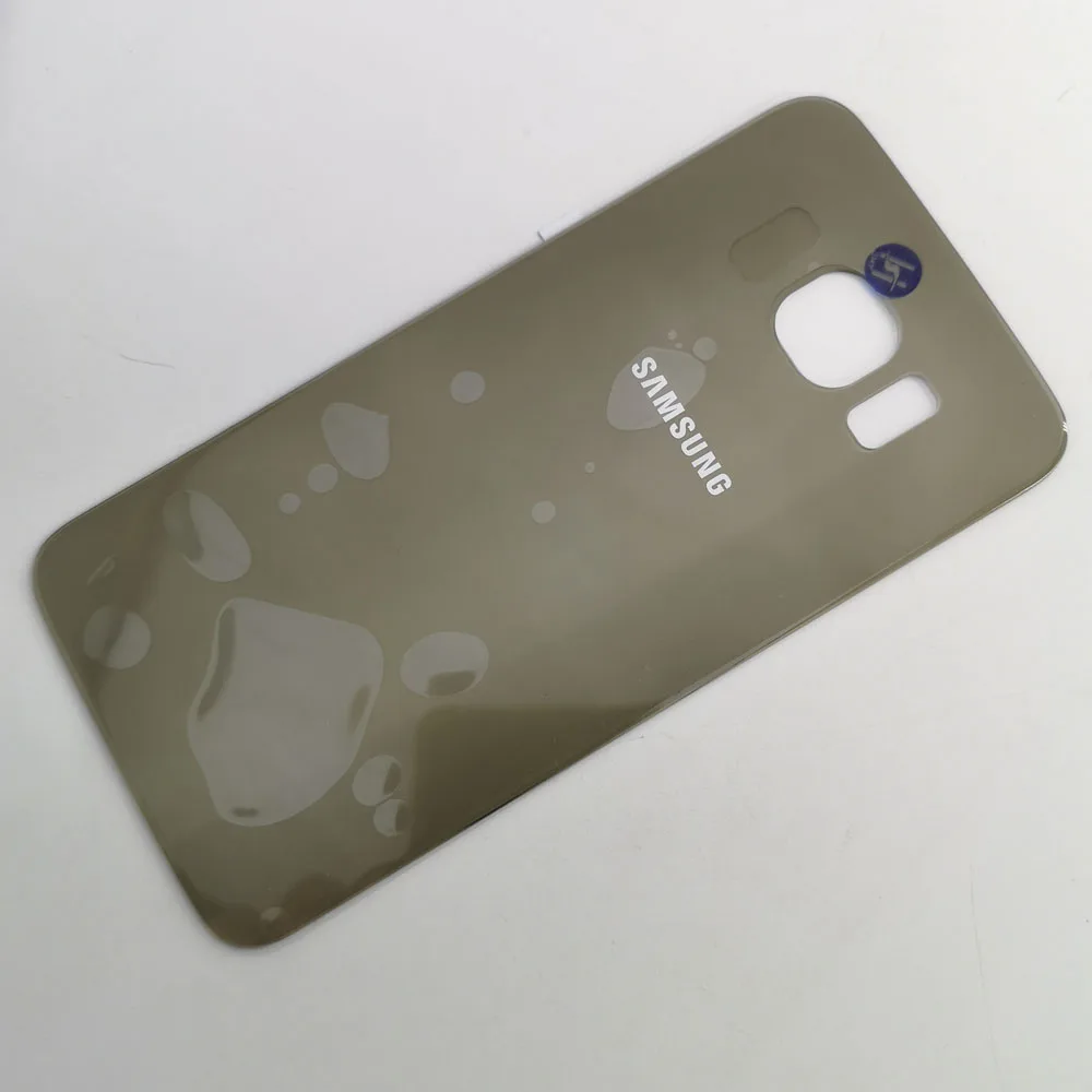 Золотой Для samsung Galaxy S6 G920F G920 SM-G920F G9200 задняя крышка батарейного отсека задняя стеклянная крышка Корпус Замена чехол+ наклейка - Цвет: Золотой