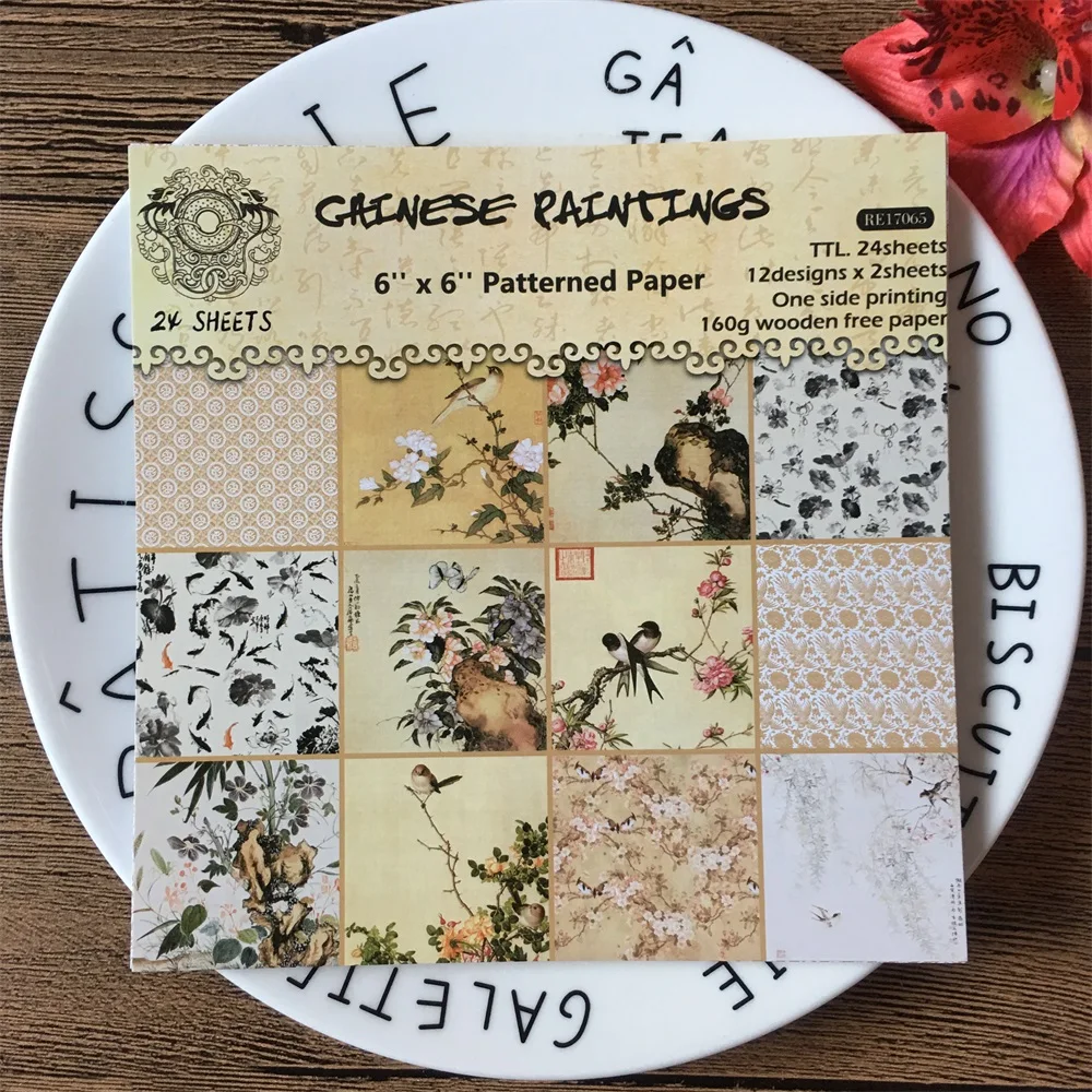 Бумажный пакет с рисунком для скрапбукинга сделай сам 24 шт. 6 х6 дюймов | Дом и сад