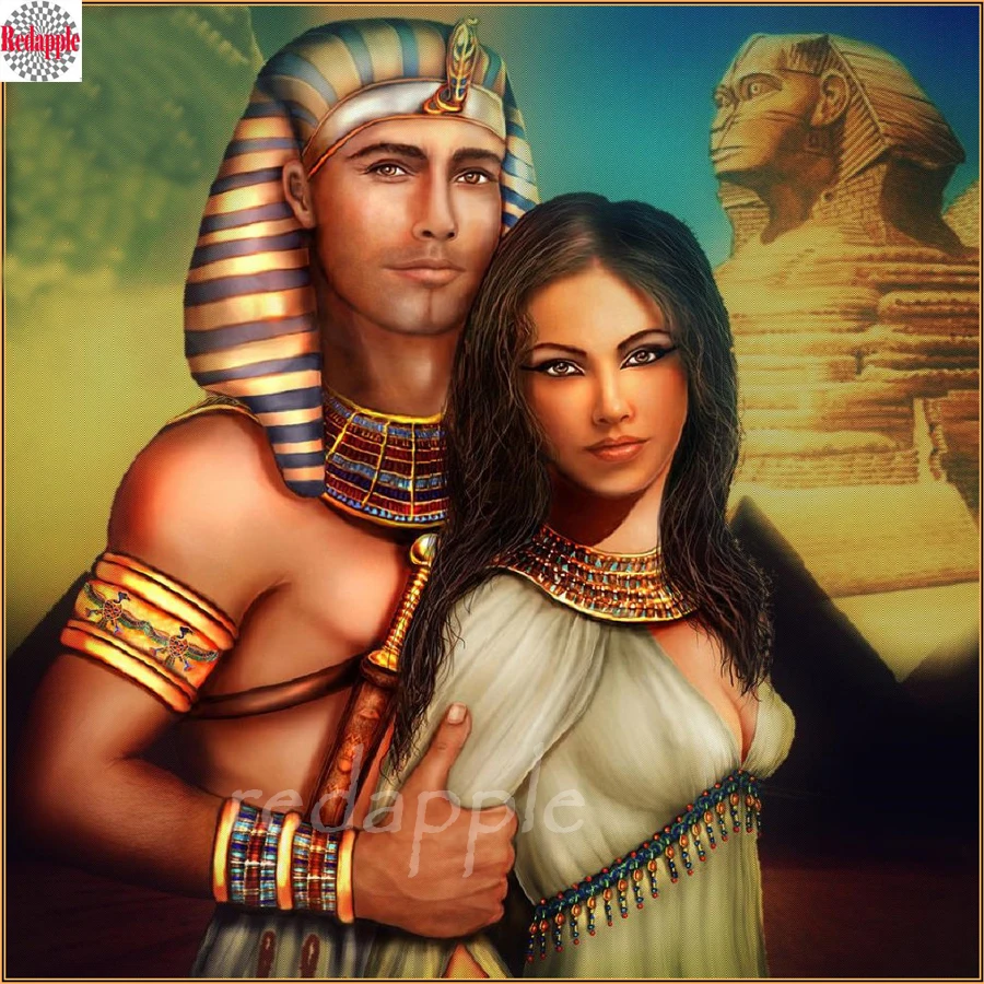 

Full Square round Drill 5D DIY Diamond Painting new Ancient Egypt couple 3D Embroidery beads patteren Cross Stitch Mosaic decor