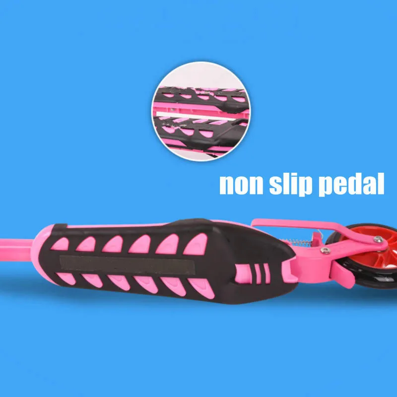 Детский складной самокат с 3 колесами, Портативный 2 педали трехколесный скутер, ножницы, Электрический скутер с регулировкой высоты, полиуритановые Колеса детский скутер