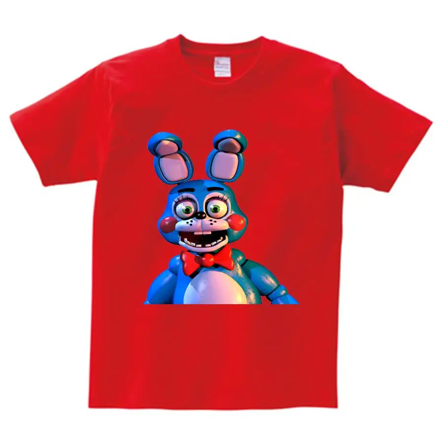 red childreT-shirt Футболка для мальчиков летняя детская футболка с принтом «пять ночей с Фредди» FNAF Детская одежда Одежда для девочек с принтом «Фредди 2» Футболки с рисунками - Цвет: red childreT-shirt