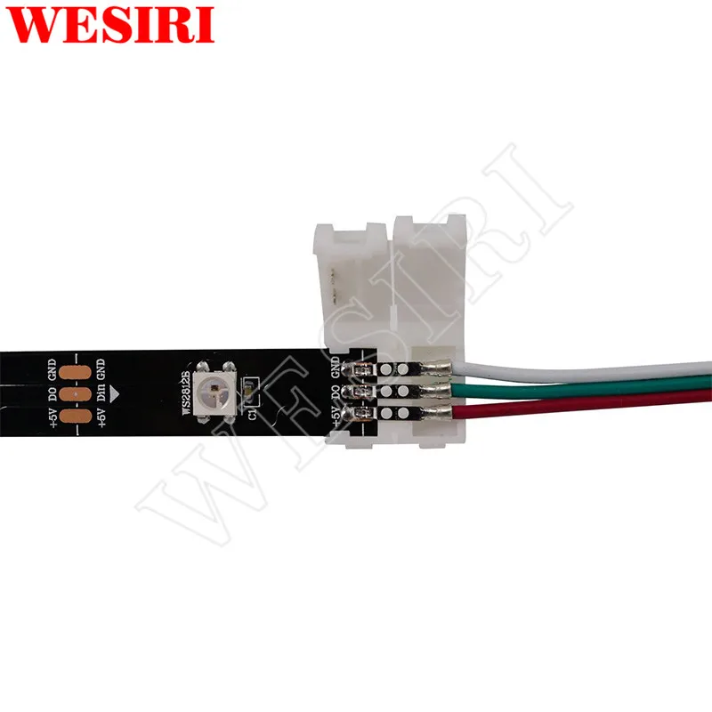 10/100 шт. 3Pin 10 мм в ширину с кабелем 15 см Светодиодная лента без Solderless DIY разъем