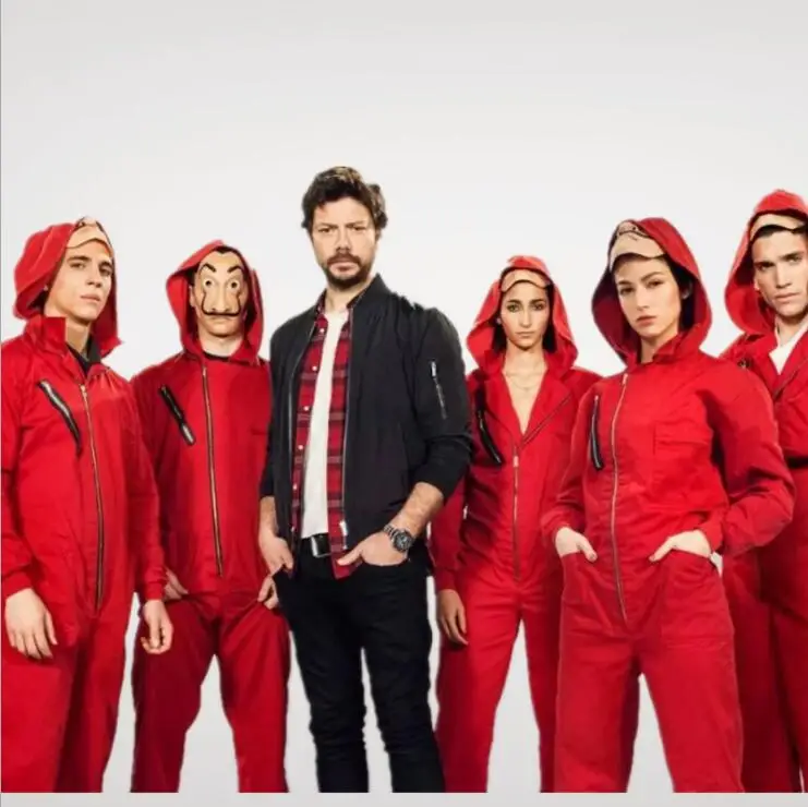 La Casa De Papel Salvador Dali Mask Costume Money Heist The House of Paper Cosplay Halloween Party Costumes With Face Mask