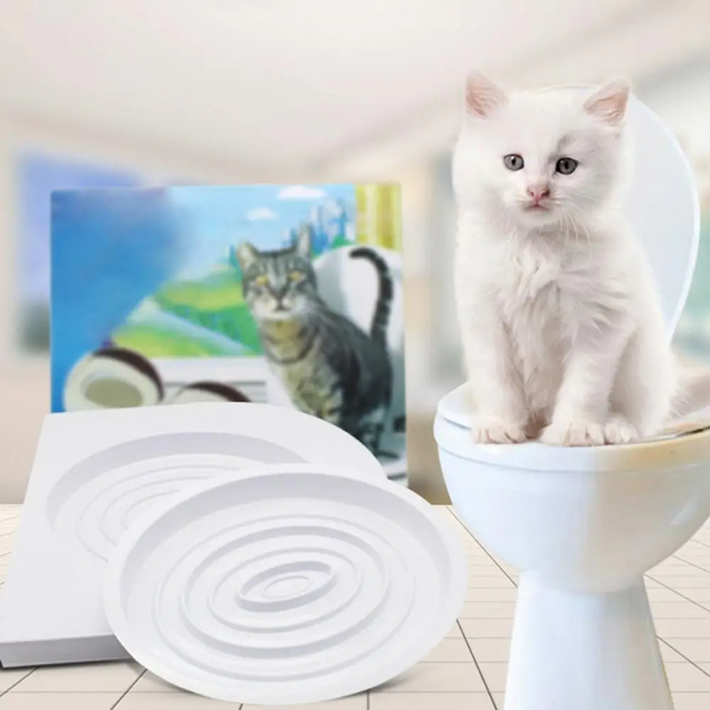 Кошачий Туалет обучающая система Kitty Туалет тренер ПВХ Белый Удобный исчезающий туалет коробка тренер