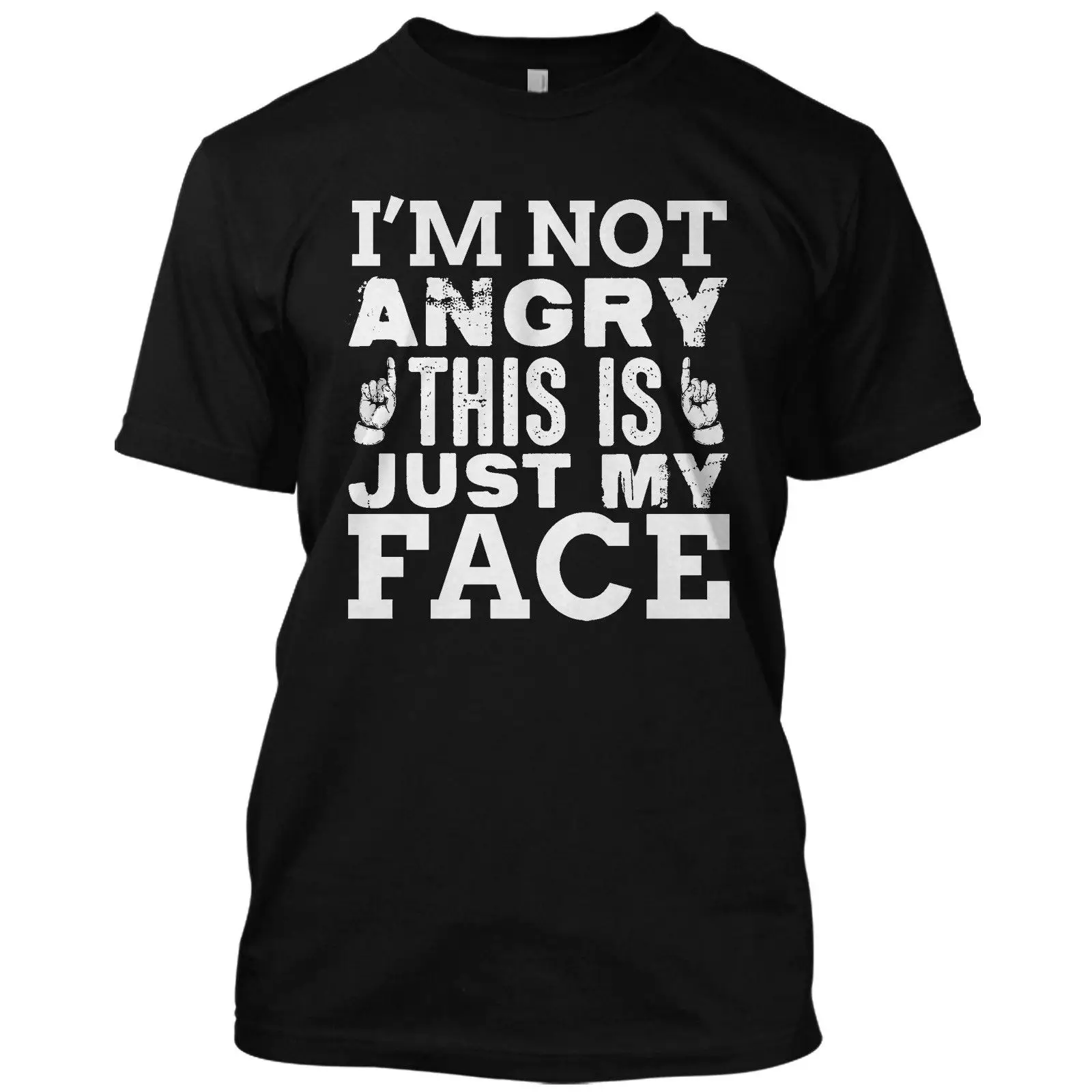 

I'm Not Angry This Is My Funny T Shirt Sarcastic College Humor Tee 100% хлопковая футболка с коротким рукавом и круглым вырезом