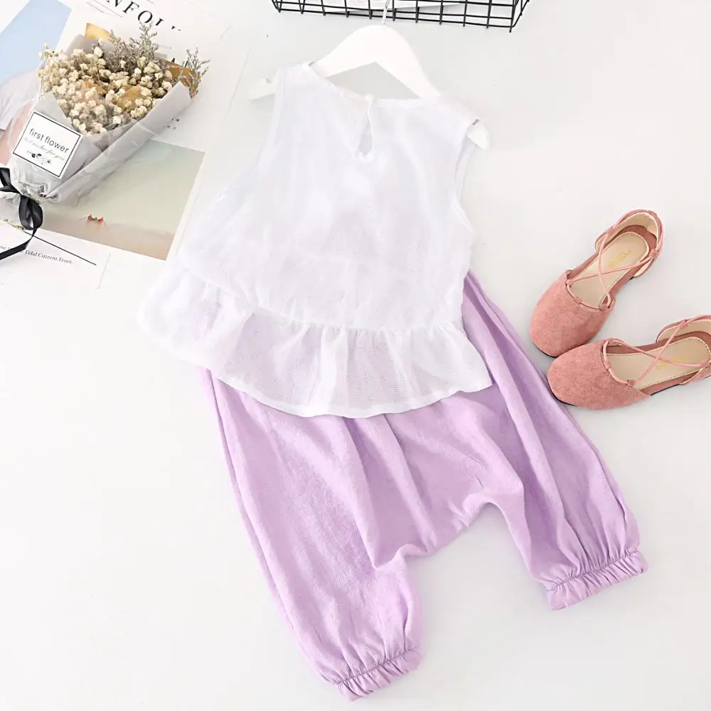 СЗ Мода 2017 г. летняя одежда для девочек в виде листка лотоса жилет Рубашки