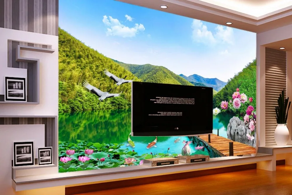 Пользовательские 3d Настенные обои для дома и богатого пейзажа фоновые