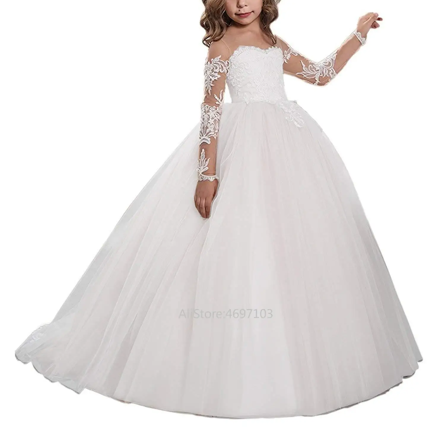 Цветочное женское платье для первого причастия кружевное подружки невесты