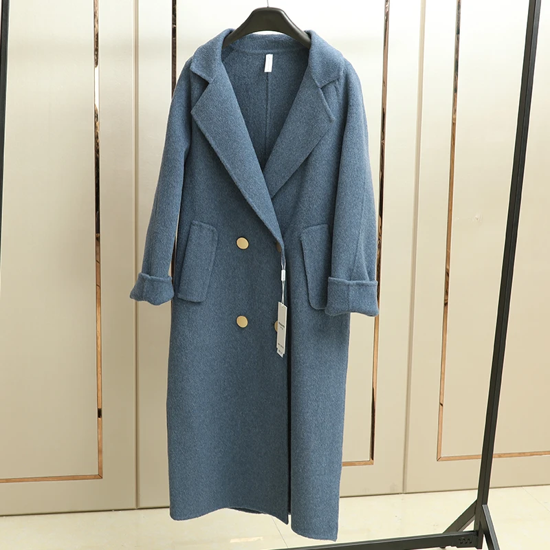 Женское шерстяное пальто зима 2018 Женская шерстяная верхняя одежда средней длины